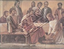 Jesus baths the feet of the disciples