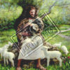 Jesus caring for the sheep