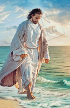 Jesus walking on the seashore